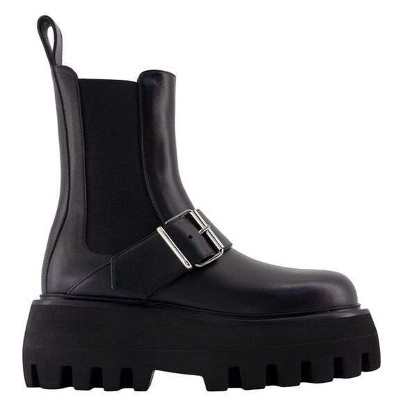 Alexander McQueen Shoes - High Ankle Boots - Alexander McQueen - Leather - Black